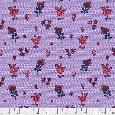 Free Spirit Nathalie Lete Pwnl003 Souvenir Sunny Village Aubergine Fabric by The Yard